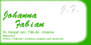 johanna fabian business card