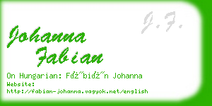 johanna fabian business card